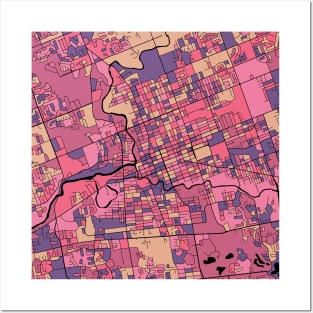 London Map Pattern in Purple & Pink Posters and Art